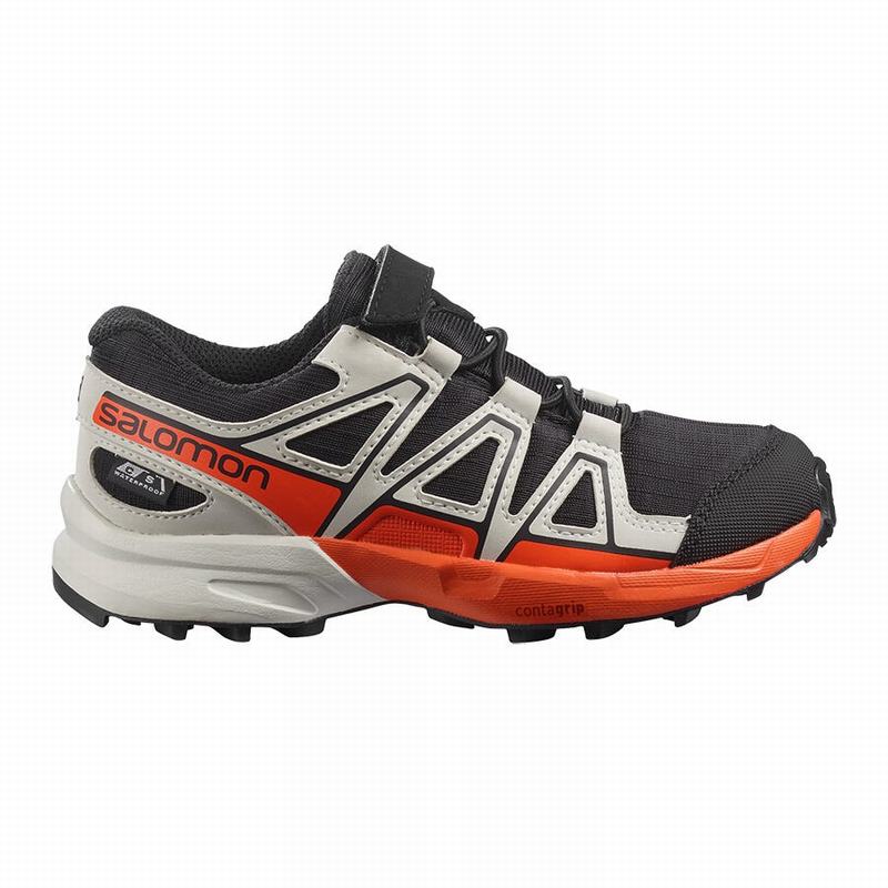 SALOMON SPEEDCROSS CLIMASALOMON™ WATERPROOF Philippines - Kids' Trail Running Shoes - Black/Pink | 9